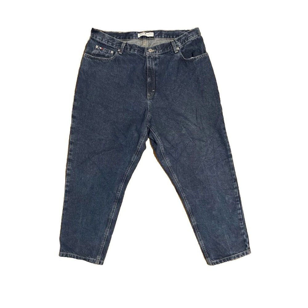 Tommy Hilfiger Womens Classic Blue Jeans Size 18 Tapered Leg Y2K